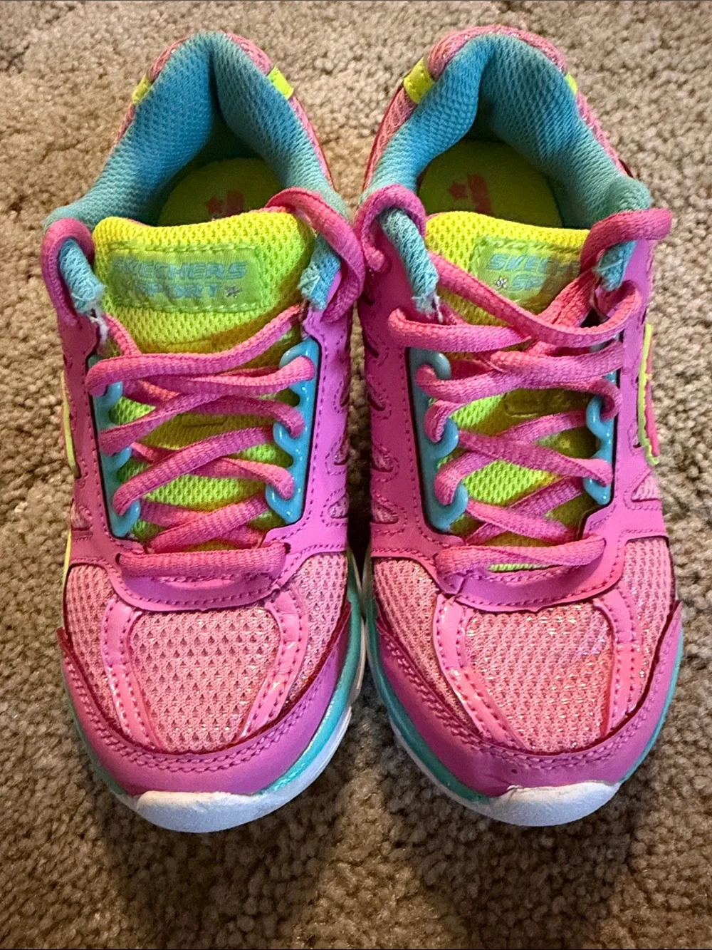Skechers Pink Lime & Teal Kids Athletic Sneakers Size 11 (toddler)
